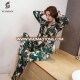 hot sale confortable adult night wear silk women print animal pajamas sets long sleeves