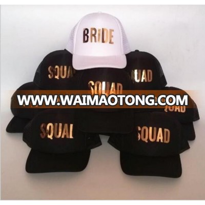 drop shipping Bride/SQUAD Tribe Bachelorette Hats fashion Wedding Preparewear Trucker Caps White Neon Summer Mesh